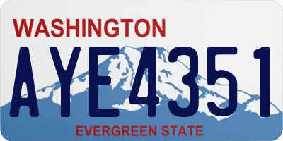 WA license plate AYE4351