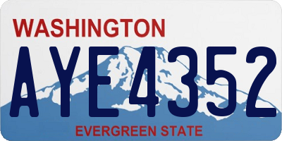 WA license plate AYE4352