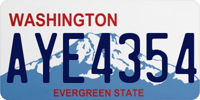 WA license plate AYE4354