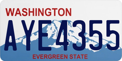 WA license plate AYE4355