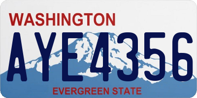 WA license plate AYE4356