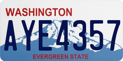 WA license plate AYE4357