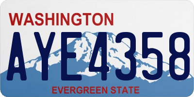 WA license plate AYE4358