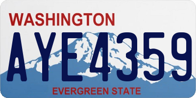WA license plate AYE4359