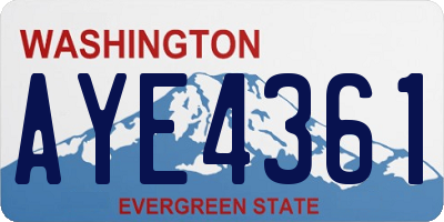 WA license plate AYE4361