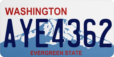 WA license plate AYE4362