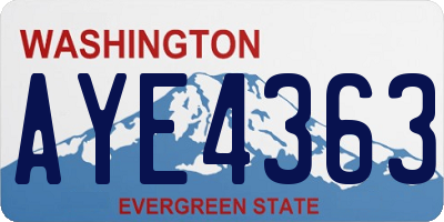 WA license plate AYE4363
