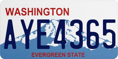 WA license plate AYE4365