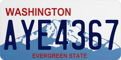 WA license plate AYE4367