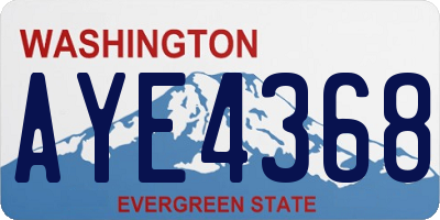 WA license plate AYE4368