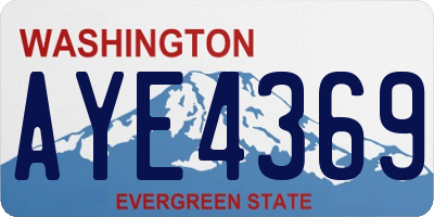 WA license plate AYE4369