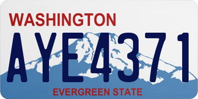 WA license plate AYE4371