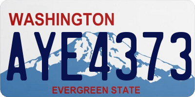 WA license plate AYE4373