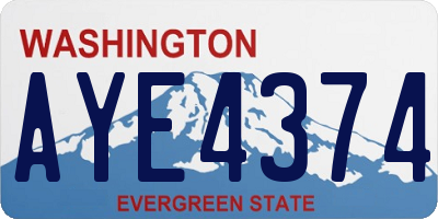 WA license plate AYE4374