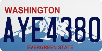 WA license plate AYE4380