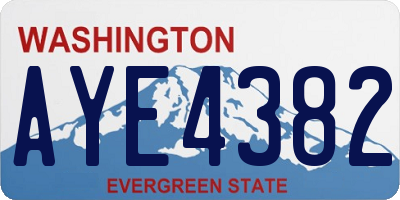 WA license plate AYE4382