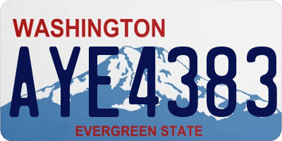 WA license plate AYE4383