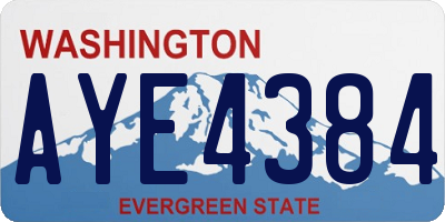 WA license plate AYE4384