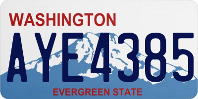 WA license plate AYE4385