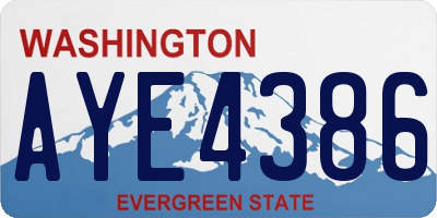 WA license plate AYE4386