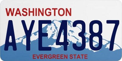 WA license plate AYE4387