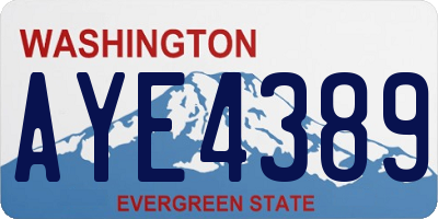 WA license plate AYE4389