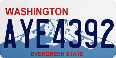 WA license plate AYE4392