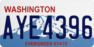 WA license plate AYE4396