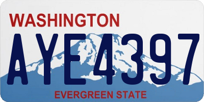 WA license plate AYE4397