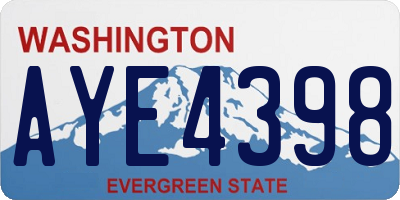 WA license plate AYE4398