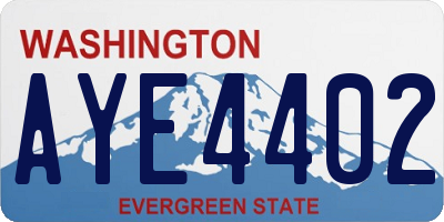 WA license plate AYE4402
