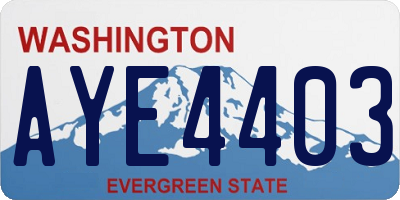WA license plate AYE4403