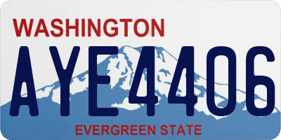 WA license plate AYE4406