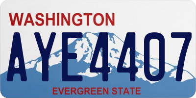 WA license plate AYE4407