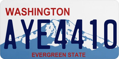 WA license plate AYE4410