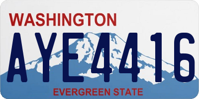 WA license plate AYE4416