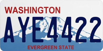 WA license plate AYE4422