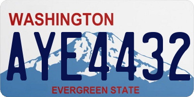 WA license plate AYE4432
