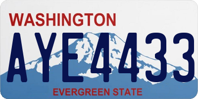 WA license plate AYE4433