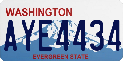 WA license plate AYE4434
