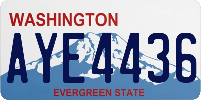 WA license plate AYE4436