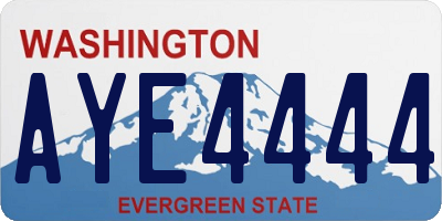 WA license plate AYE4444