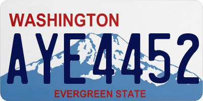 WA license plate AYE4452