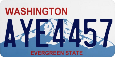 WA license plate AYE4457