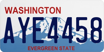 WA license plate AYE4458