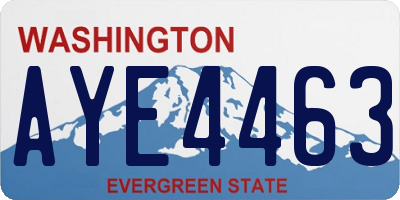 WA license plate AYE4463