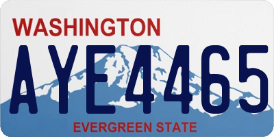 WA license plate AYE4465