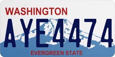 WA license plate AYE4474