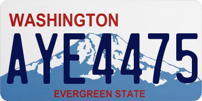 WA license plate AYE4475