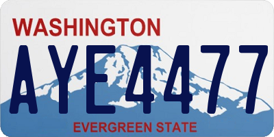 WA license plate AYE4477